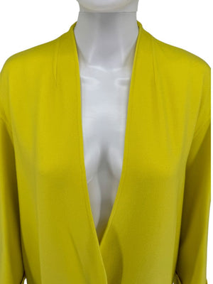 Agnona Yellow Side Slit coat with pockets cuffed - IT 38