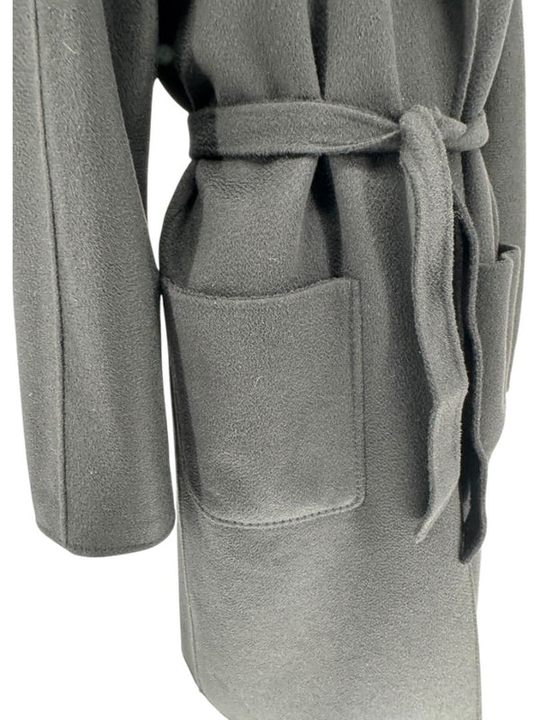 Max Mara ‘Manuela’ Belted Wrap Coat in Black – Size US 10 / IT 44