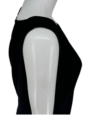 Akris Navy Sleeveless Handkerchief-Hem Midi Dress – US 12 / FR 44 / IT 48