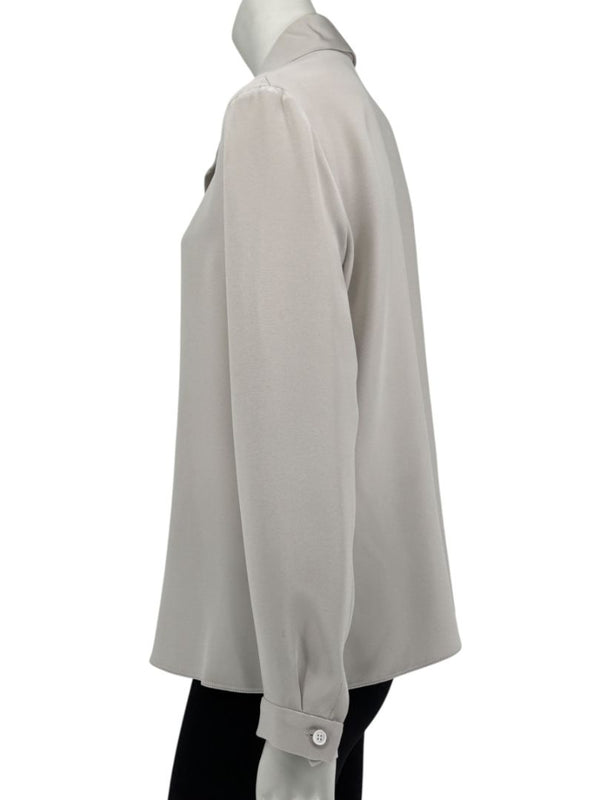Peter Cohen Gray Silk Convertible Collar Blouse – Size L
