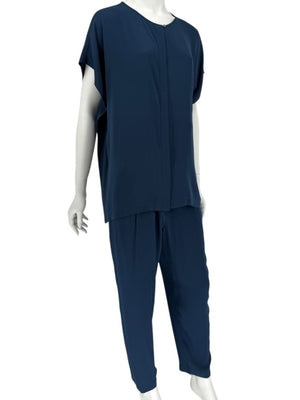 Loro Piana Blue Silk-Blend Lounge Set – Size 46