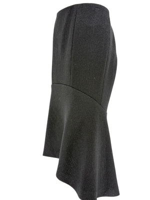 Pamella Roland Black Textured Flounce-Hem Skirt – Large