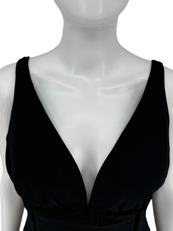 Pamella Roland Black Tiered Chiffon Gown – Size 8