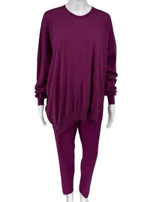 Stella McCartney Plum Knit Pullover & Pant Lounge Set – Size IT 42