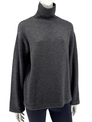 S MaxMara Charcoal Wool-Cashmere Turtleneck Sweater – Size S
