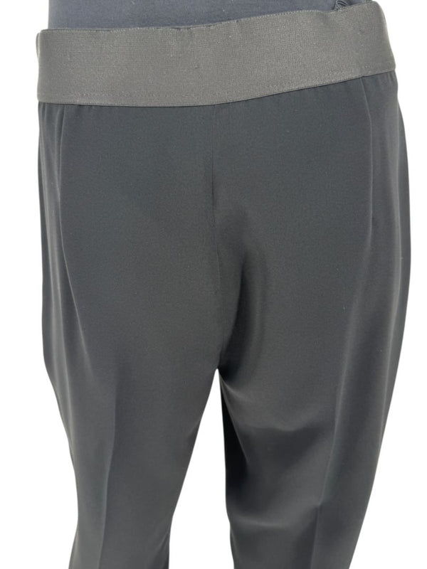 Max Mara Black Tailored Pants with Contrast Waistband – Size 14 (US)