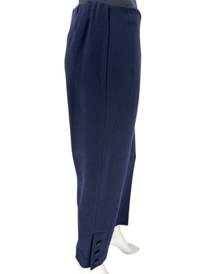Lela Rose Navy Ankle Pants with Button Hem Detail – Size 10