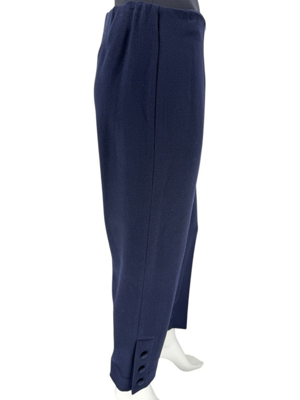 Lela Rose Navy Ankle Pants with Button Hem Detail – Size 10