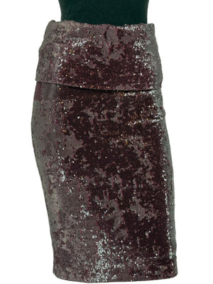 Donna Karan Modern Icons Claret Sequin Pencil Skirt – Size M