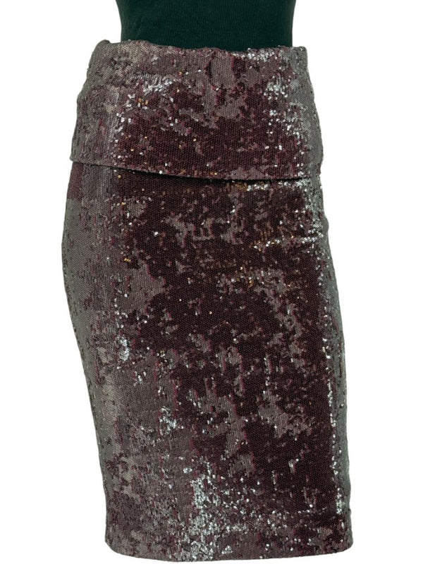 Donna Karan Modern Icons Claret Sequin Pencil Skirt – Size M