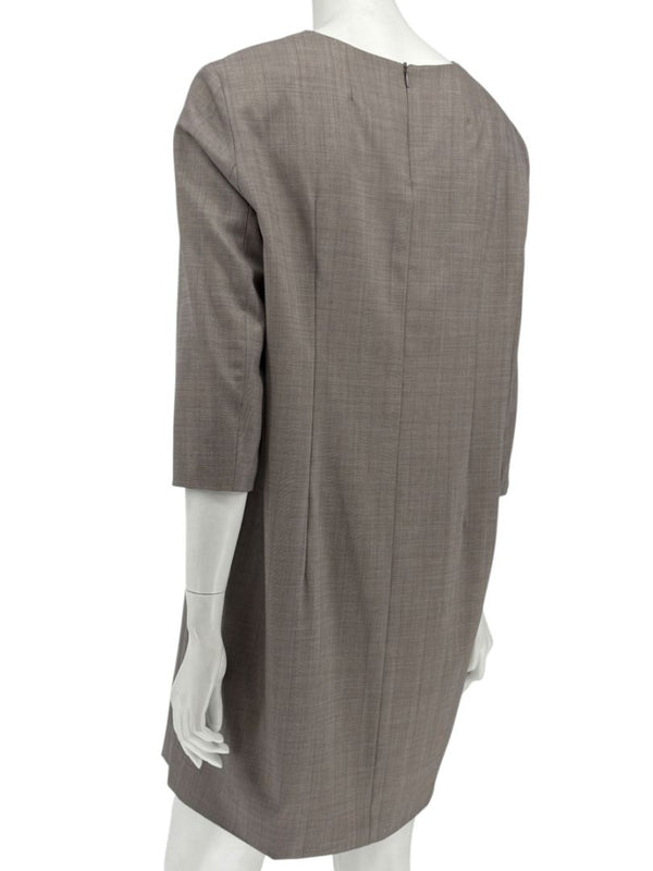 The Row Taupe Wool-Blend Shift Dress – Size M
