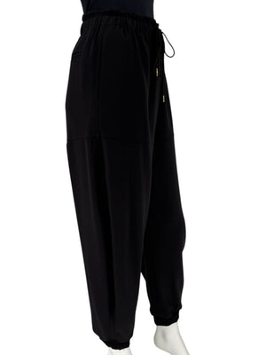 Chloé Black Relaxed Jogger Pants with Drawstring Waist - Size IT 42 / US 6