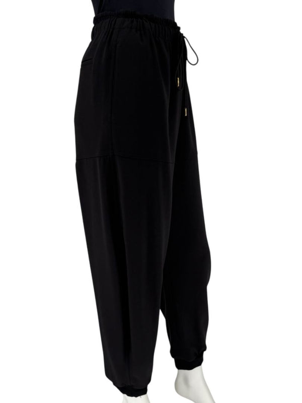 Chloé Black Relaxed Jogger Pants with Drawstring Waist - Size IT 42 / US 6
