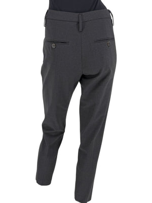 Brunello Cucinelli Grey Wool-Blend Cropped Pants with Monili Trim – Size IT 46 / US 10
