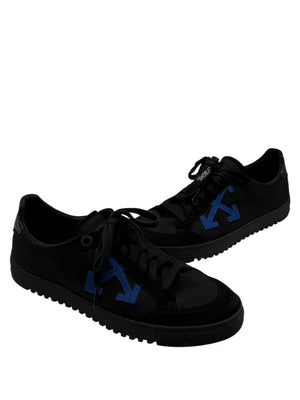 Off-White 2.0 Low Top Sneakers in Black & Blue Suede – Men’s Size 42 EU