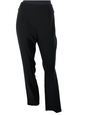 Akris Punto Black Cropped Pants with Velvet Side Stripe – Size US 8