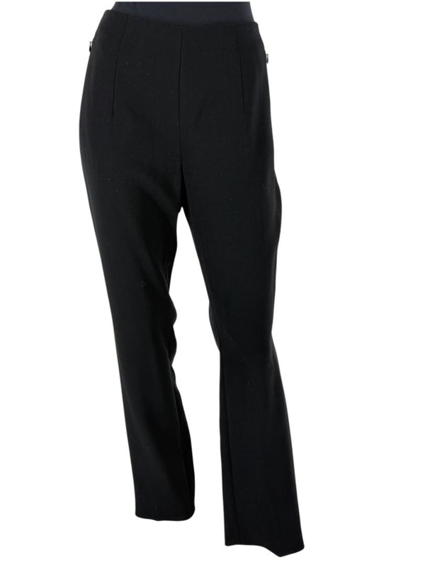 Akris Punto Black Cropped Pants with Velvet Side Stripe – Size US 8