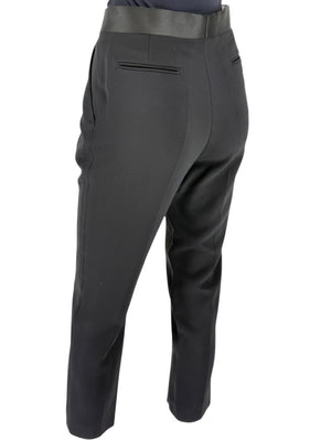 Céline Black Cropped Trousers with Satin Waistband – Size IT 42