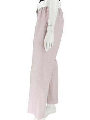 Pamella Roland Pale Pink Pants with White Logo Waistband – Large