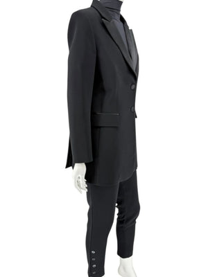 Altuzarra Black Satin-Lapel Tuxedo Blazer & Pants Set – Size IT 44 (US 10
