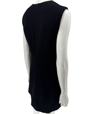 Lida Baday Black Wool Deep-V Mini Dress – Size 12