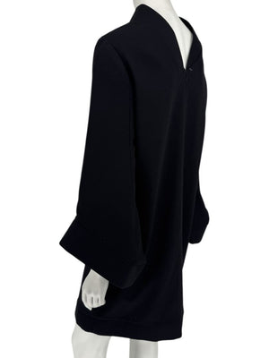 Pamella Roland Black Sculptural Shift Dress – Large