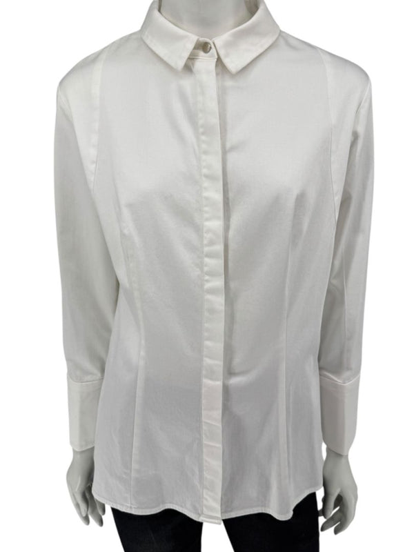 Pamella Roland White Button-Front Shirt – Large