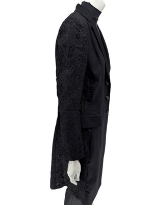 Pamella Roland Black Embellished Longline Jacket – Large