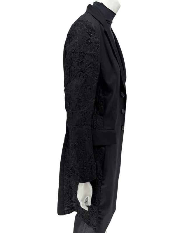 Pamella Roland Black Embellished Longline Jacket – Large