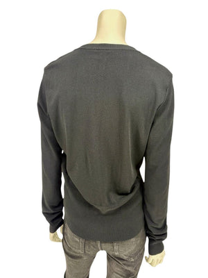MaxMara Black Deep-V Cardigan – Size XL