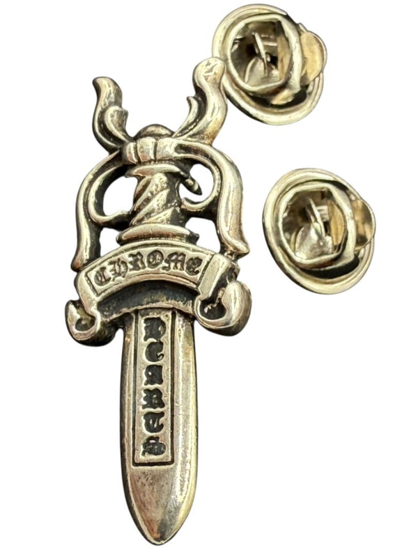 Chrome Hearts Dagger Pin – Sterling Silver – 1.6” x 0.6”