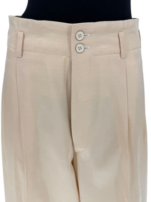 Comme des Garçons Beige Silk-Wool Wide-Leg Trousers – Size L