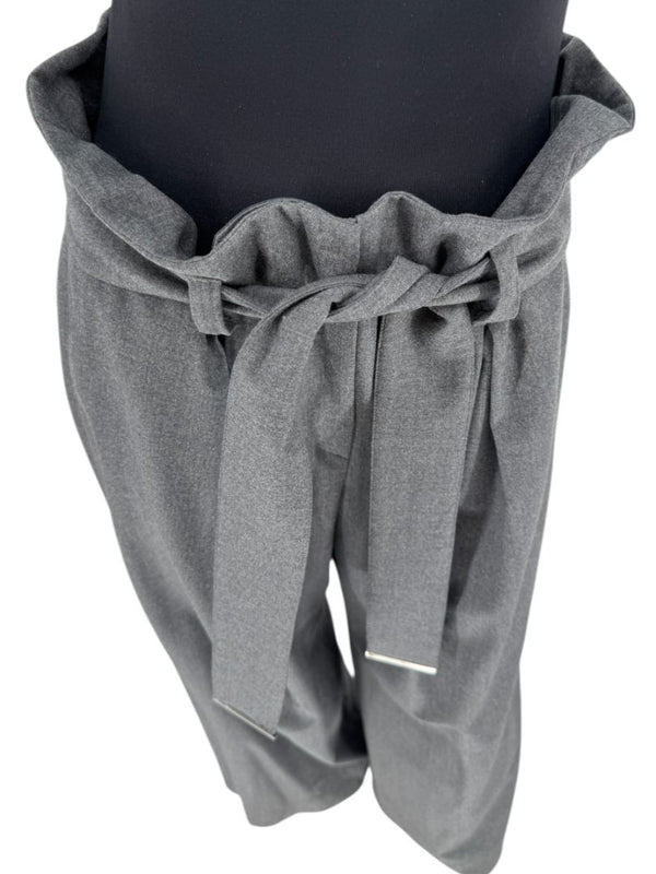 Armani Collezioni Gray High-Waisted Belted Wide-Leg Trousers – Size 10