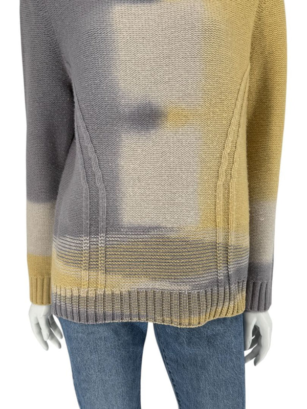 Lafayette 148 New York Wool-Cashmere Ombre Mock Neck Sweater – Size L