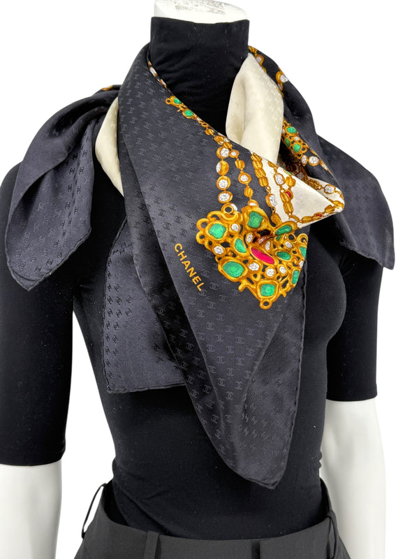 Chanel Vintage Jewel Motif Silk Scarf with