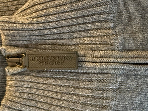 Burberry Sport Grey Wool Zip-Detail Turtleneck Sweater – Size: XS