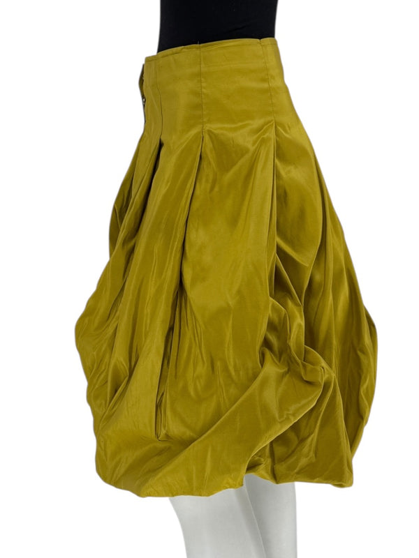 Pauw Amsterdam Chartreuse Silk Sculptural Skirt – Size 3