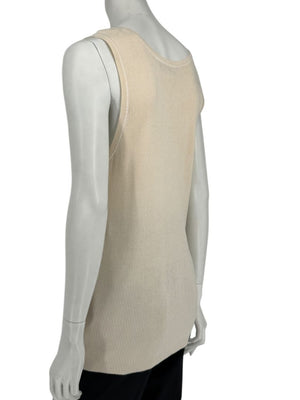 Magaschoni Ribbed Tank & Mesh Leopard Cardigan Twin Set – Size XL
