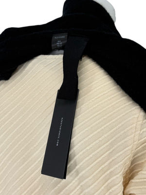KZ_K Studio Modernisma Black Ridged Scarf with Tonal Grosgrain Ties – One Size
