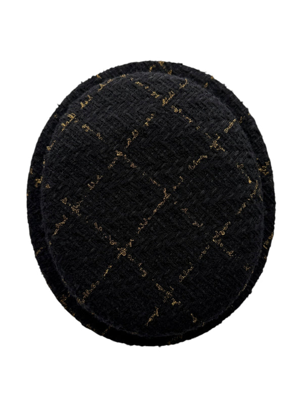 Chanel F/W 2016 Black/Gold Tweed Hat - NEW IN BOX w/Tags