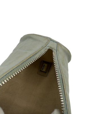 Chanel Chocolate Bar CC Logo lambskin Cosmetic Pouch Bag light blue/grey