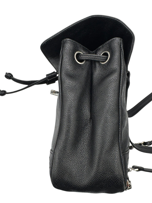 Chanel 1996-1997 Black Caviar Triple CC Backpack - Silver Hardware *RARE*