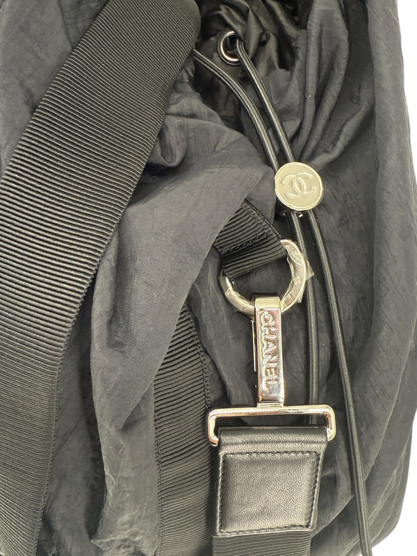 Chanel Black Slouchy Nylon Tote bag with Chain *Brand New*