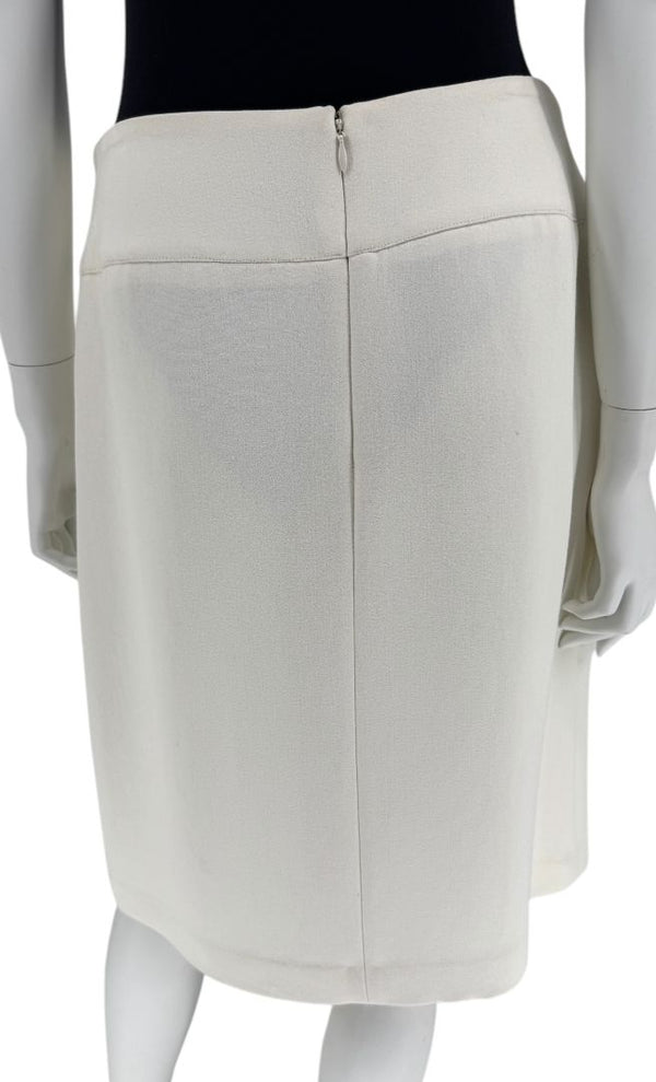 Anne Klein Ivory Pleated A-Line Skirt – Size 6