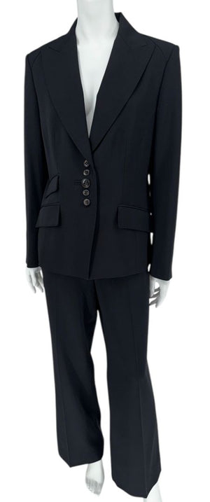 Les Copains Classic Black Wool Pant Suit – Size IT 48 (US 12)