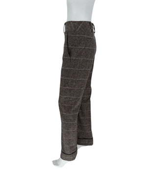 Zenobia Brown Plaid Wool Blend Pantsuit – Size 14