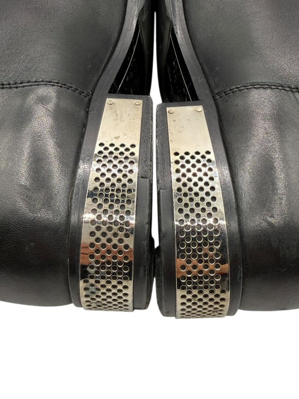 Chanel Quilted Leather Ankle Boots with Silver-Tone Hardware – Size 41