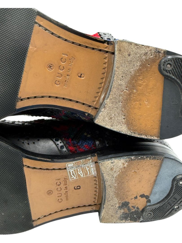 Gucci Tartan Wool & Leather Buckle Combat Boots – Men’s Size 6 (EU 39)