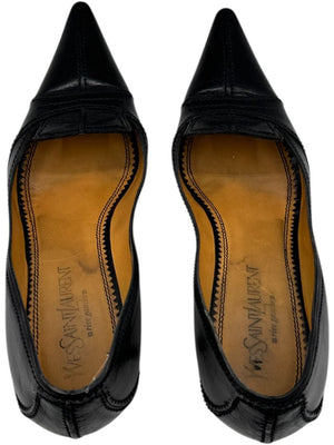 Yves Saint Laurent Black Leather Pumps – Size 41