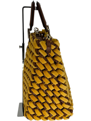 Fendi Spring 2020 Peekaboo Woven Mink & Leather Runway Tote – Brand New with Tags